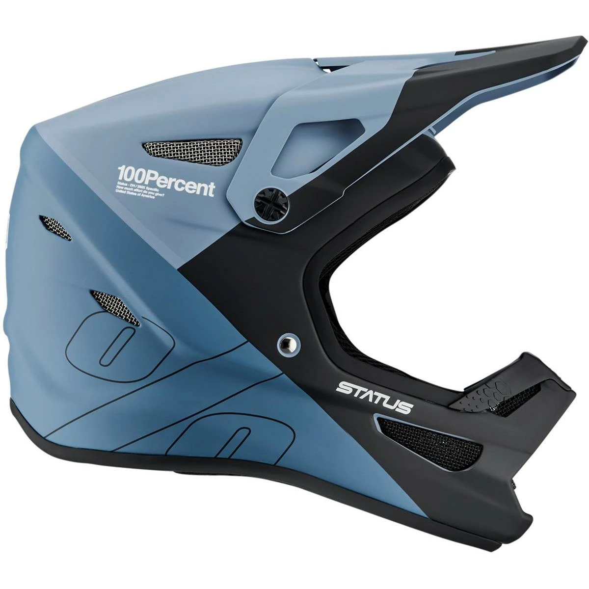 100% Enfant Casque VTT Downhill Status Drop - Steel Bleu 3 100% Enfant Casque VTT Downhill Status Drop - Steel Bleu