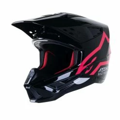 Alpinestars Casque MX S-M5 Compass - Noir/Pink/Glossy