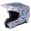 Alpinestars Casque MX S-M5 Action - Blanc/Cyan/Bleu Foncé/Glossy -VTT marches alpinestars motocross helm mx helmet s m5 1