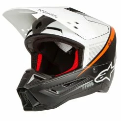 Alpinestars Casque MX Supertech S-M5 Rayon - Black/White/Orange Fluo Matte