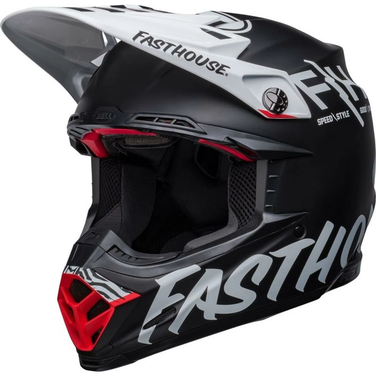 Bell Casque MX Moto-9S Flex Fasthouse - Matte - Noir/Blanc 3 Bell Casque MX Moto-9S Flex Fasthouse - Matte - Noir/Blanc