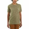 Carhartt Femme T-Shirt WORKW Pocket Basil Snow Heather 2 Carhartt Femme T-Shirt WORKW Pocket Basil Snow Heather -VTT marches carhartt girls t shirt workw pocket 1