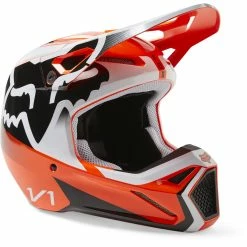 Fox Enfant Casque MX V1 Leed Neon Orange