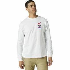 Fox T-Shirt Manches Longues Honda Wing Premium Optic Blanc
