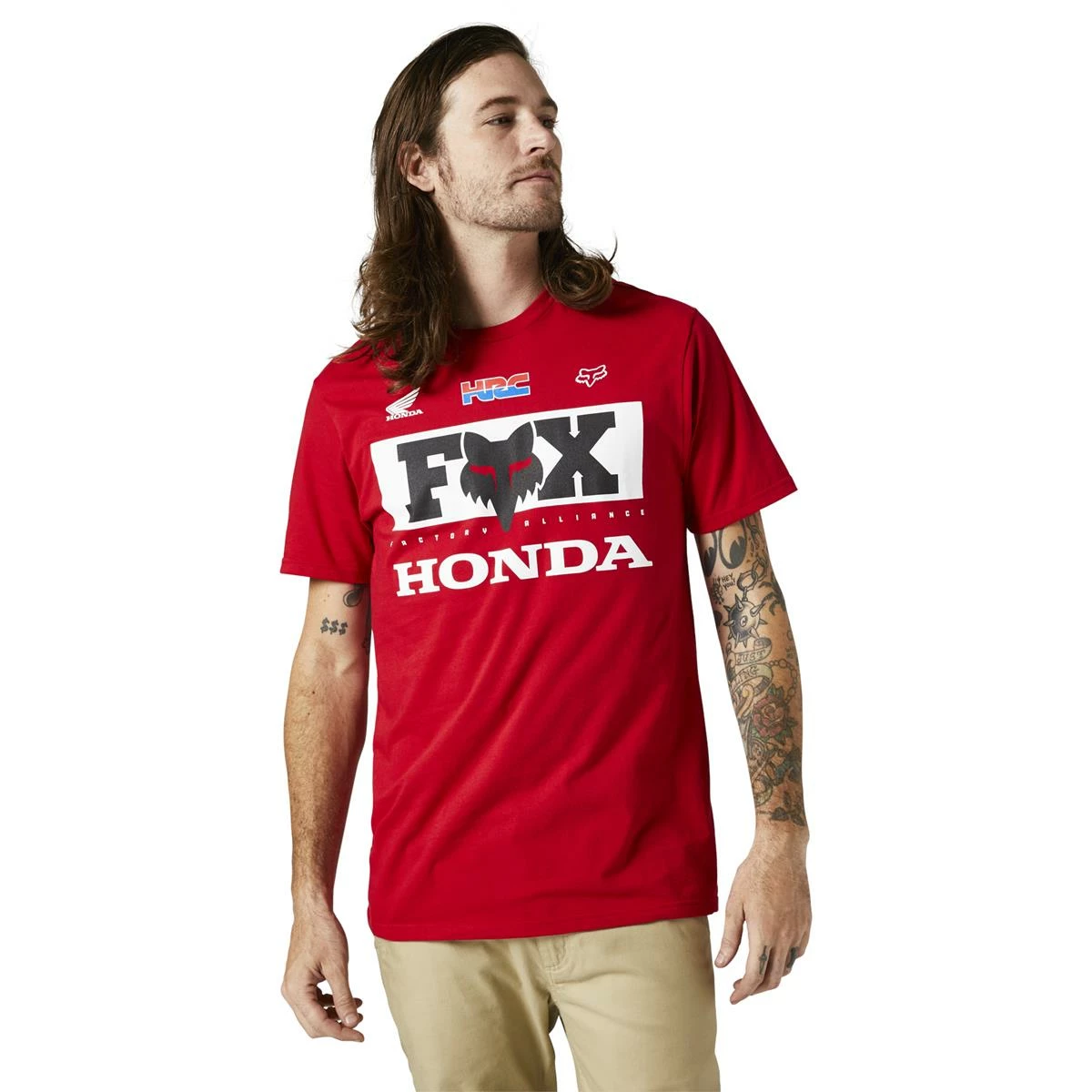 Fox T-Shirt Honda Premium Rouge Flamme 3 Fox T-Shirt Honda Premium Rouge Flamme
