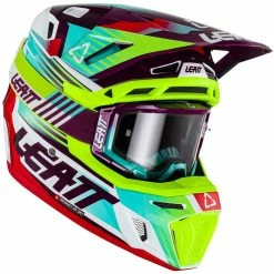 Leatt Kit Casque MX Avec Masque Moto 8.5 V23 Neon