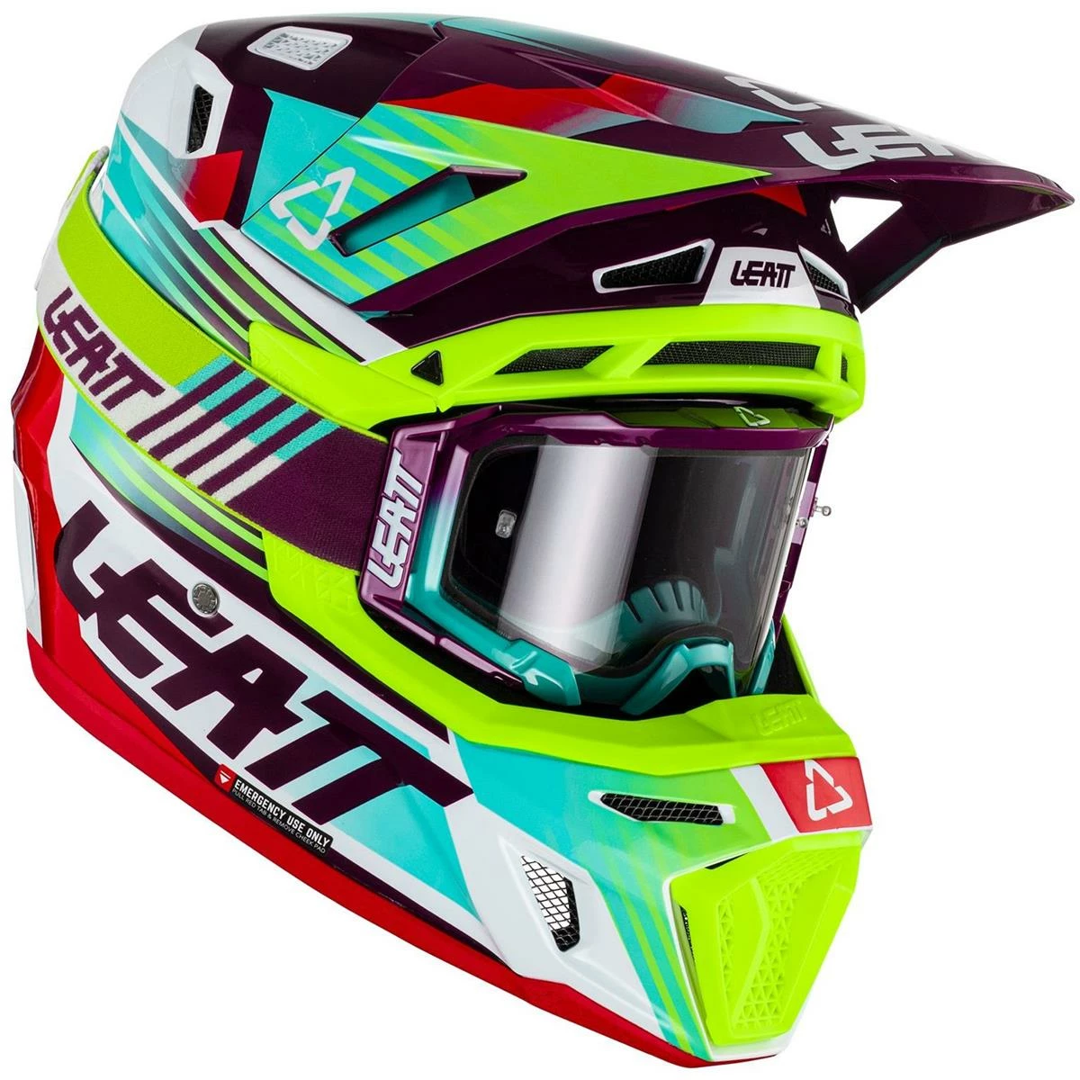 Leatt Kit Casque MX Avec Masque Moto 8.5 V23 Neon 3 Leatt Kit Casque MX Avec Masque Moto 8.5 V23 Neon