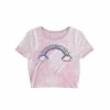 Loose Riders Femme T-Shirt Rainbow Crop - Rose -VTT marches loose riders girls t shirt 1 2