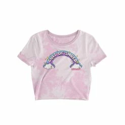 Loose Riders Femme T-Shirt Rainbow Crop - Rose