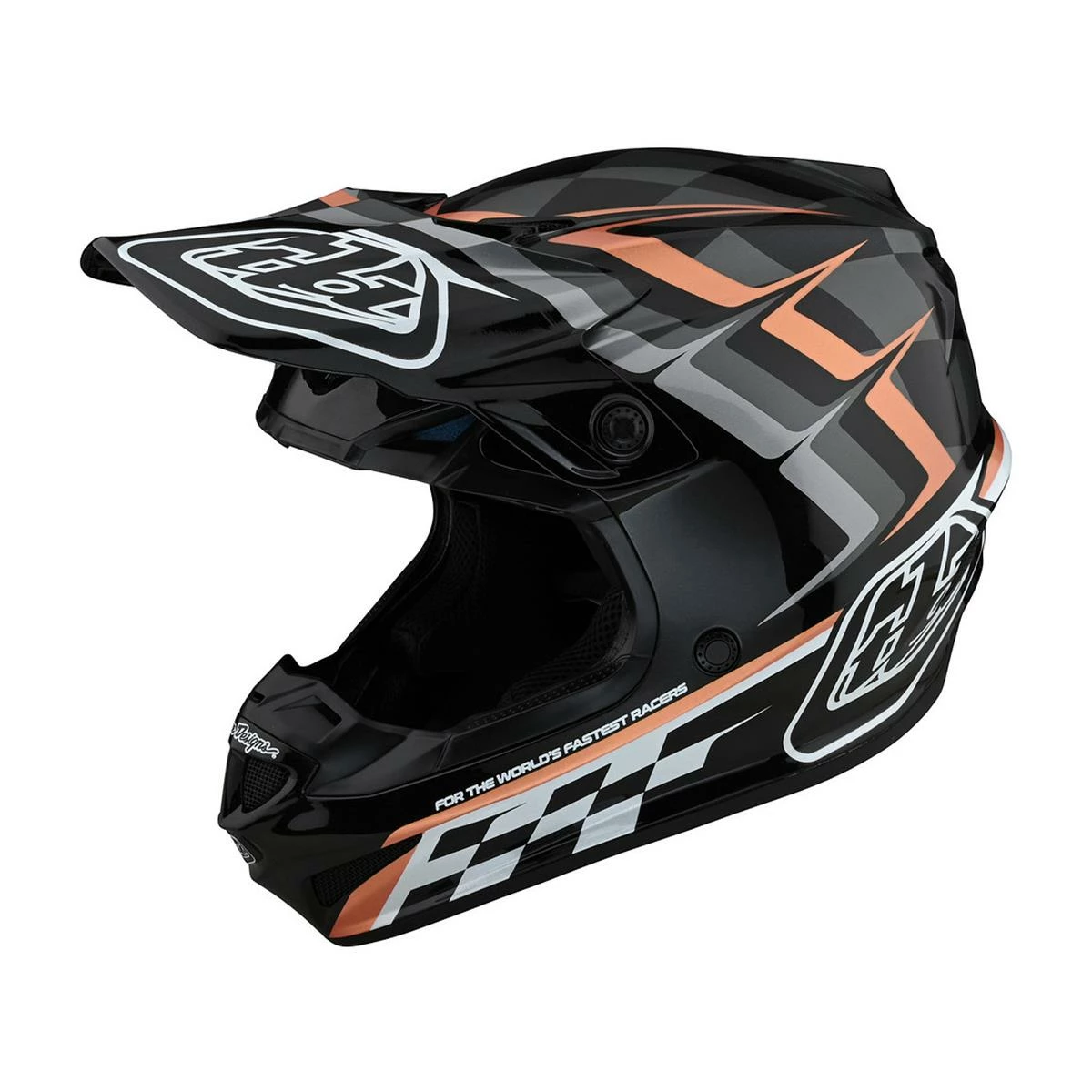 Troy Lee Designs Casque MX SE4 Polyacrylite Warped - Noir/Copper 3 Troy Lee Designs Casque MX SE4 Polyacrylite Warped - Noir/Copper