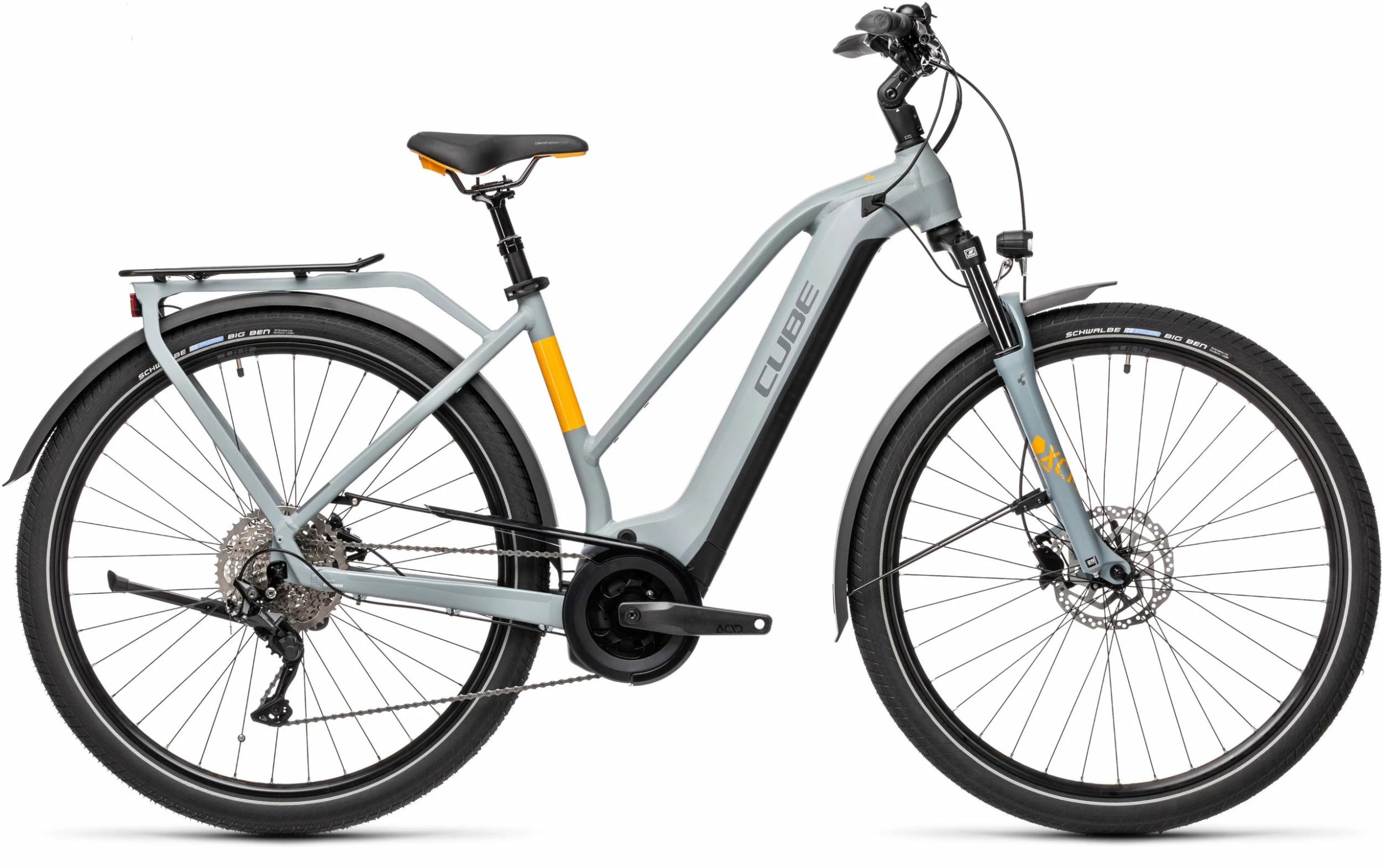 Velo VTC Electrique Cube Touring Hybrid Pro Trapèze XS Bosch 625Wh Gris Orange 2021 3 Velo VTC Electrique Cube Touring Hybrid Pro Trapèze XS Bosch 625Wh Gris Orange 2021